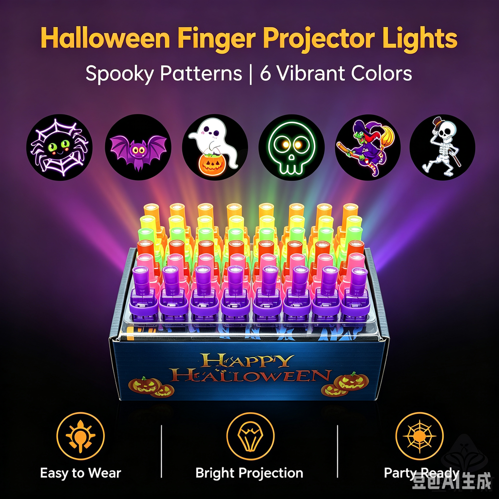 Halloween Finger Projector Lights — Pack of 36
