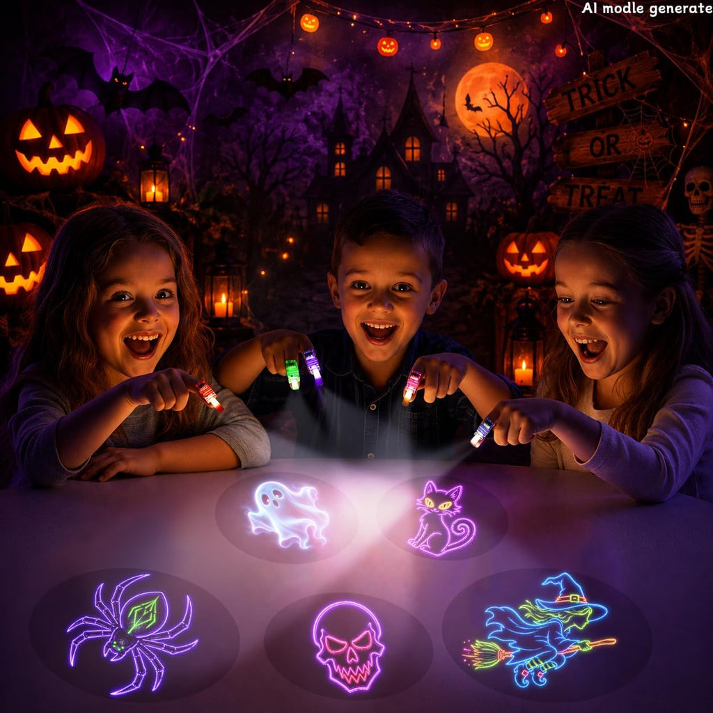 Halloween Finger Projector Lights — Pack of 36
