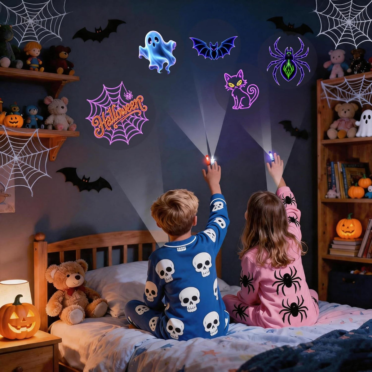 Halloween Finger Projector Lights — Pack of 36