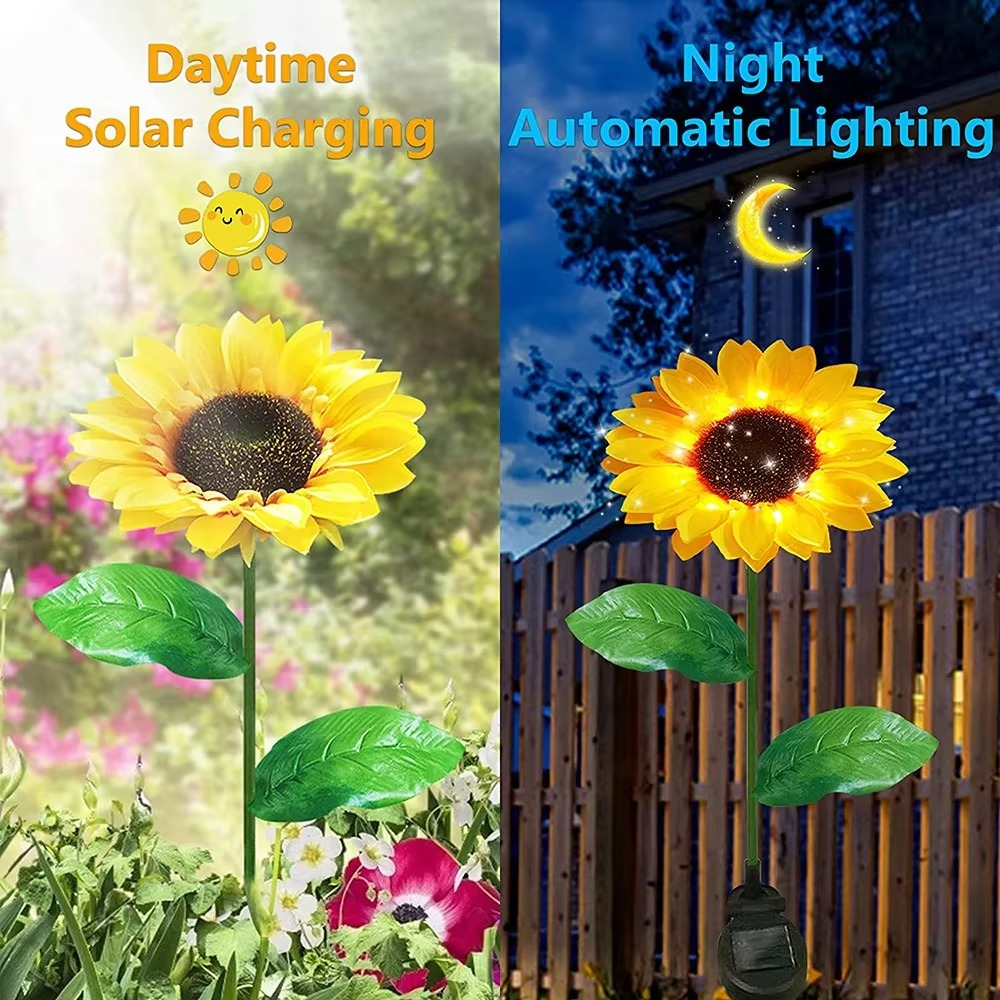 Solar Powered Sunflower Garden Light