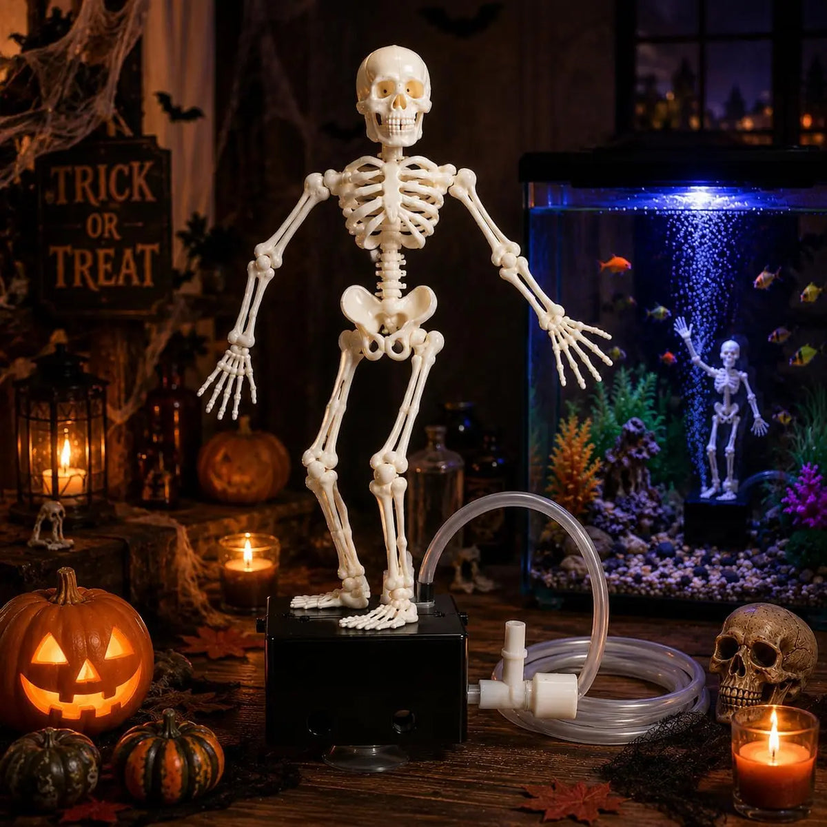 Dancing Skeleton Aquarium Bubbler Happy Hive
