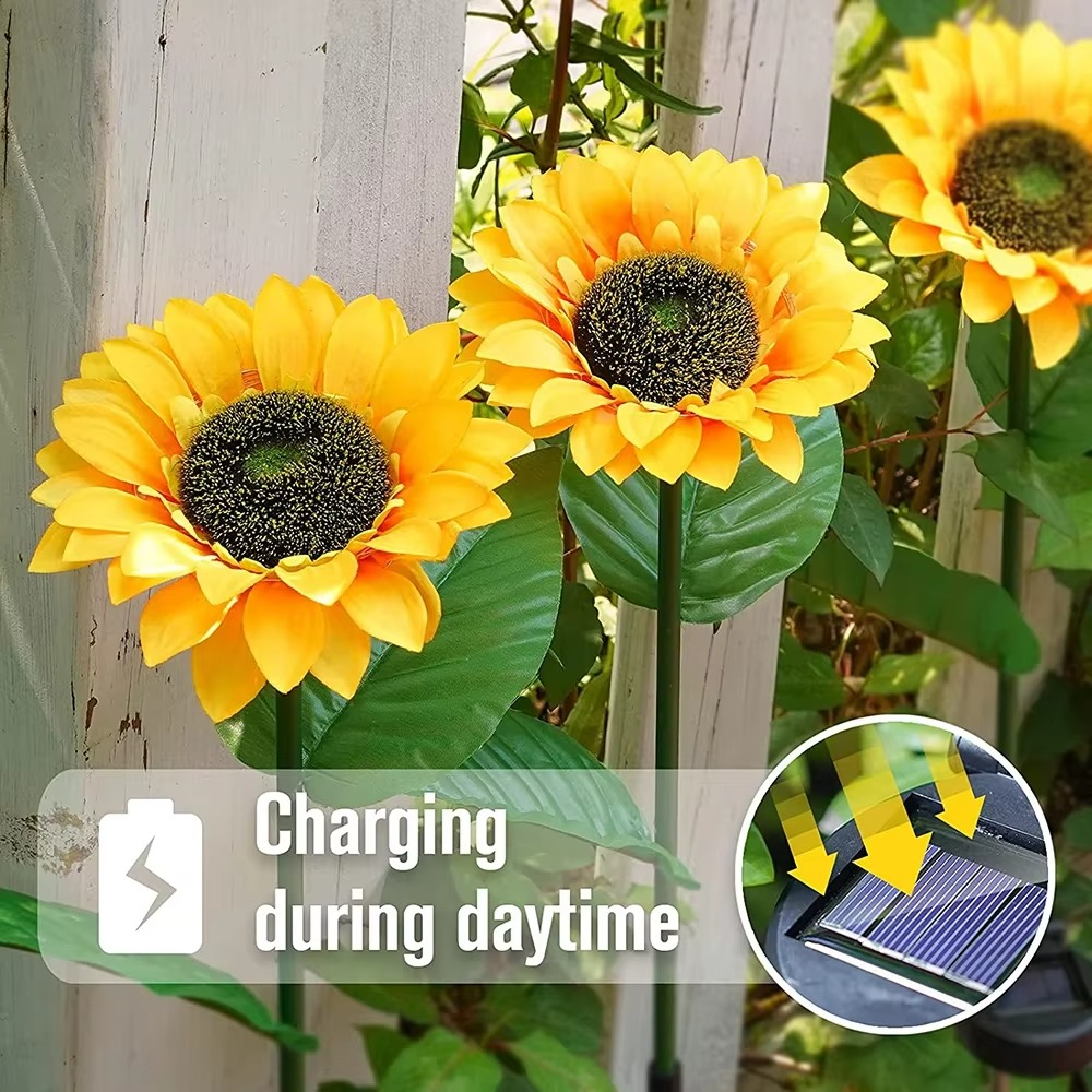 Solar Powered Sunflower Garden Light