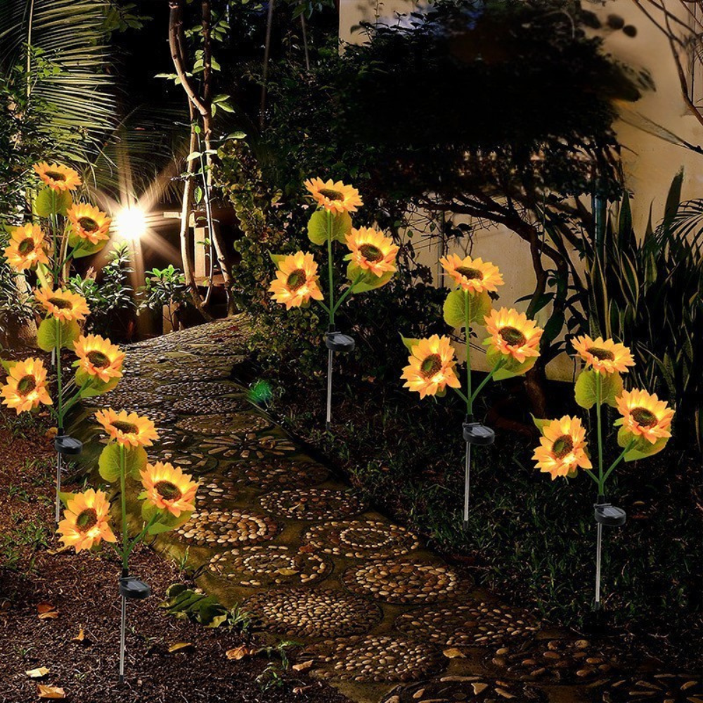 Solar Powered Sunflower Garden Light