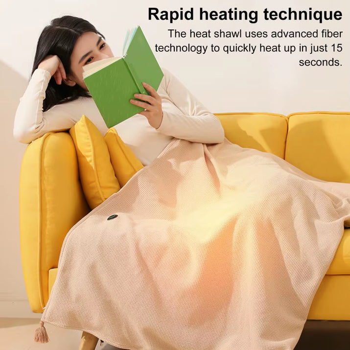 Wearable Blanket Usb Shawl Usb Powered Heating Shawl Wraps for Women Portable Electric Blanket with 3 Temperature for Travel