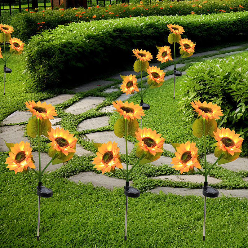 Solar Powered Sunflower Garden Light